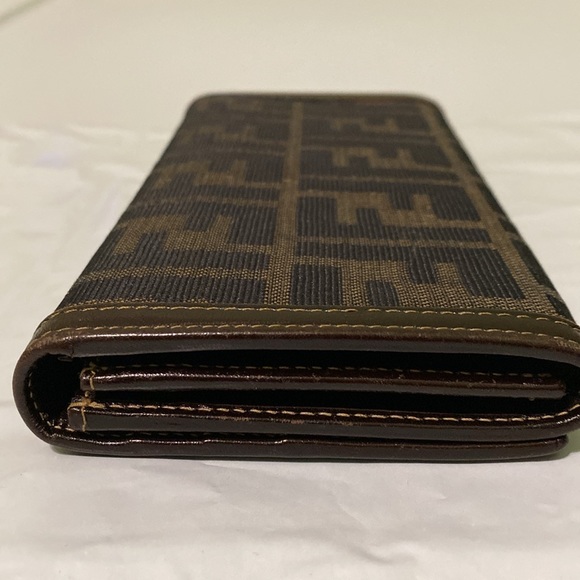 FENDI Zucca Pattern Brown Long Wallet Authentic - Picture 4 of 12